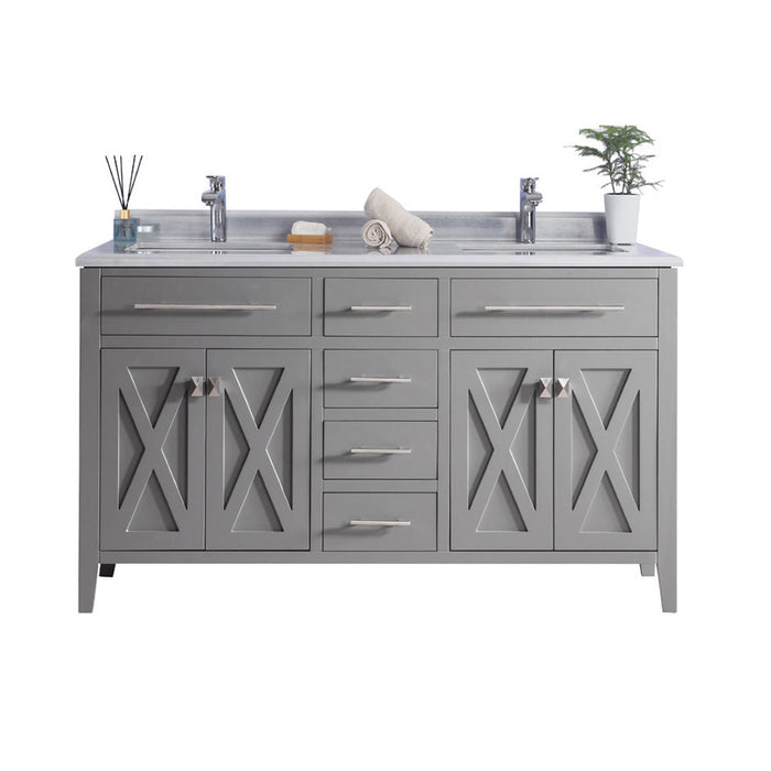 Laviva 313YG319-60G Wimbledon 60" Double Sink Bathroom Vanity with Countertop