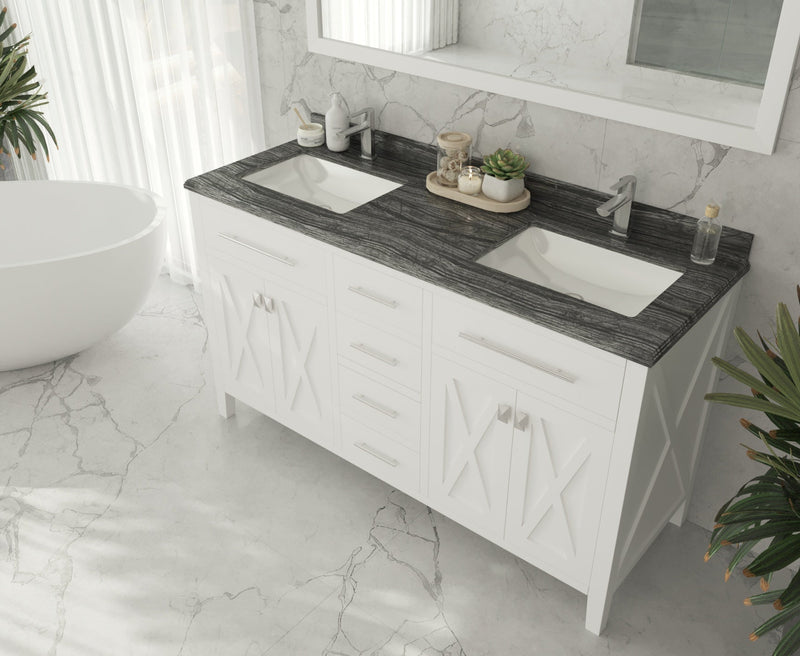 Laviva 313YG319-60W Wimbledon 60" Double Sink Bathroom Vanity with Countertop (image 3)