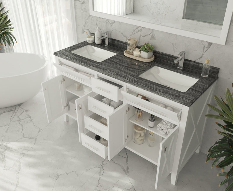 Laviva 313YG319-60W Wimbledon 60" Double Sink Bathroom Vanity with Countertop (image 4)