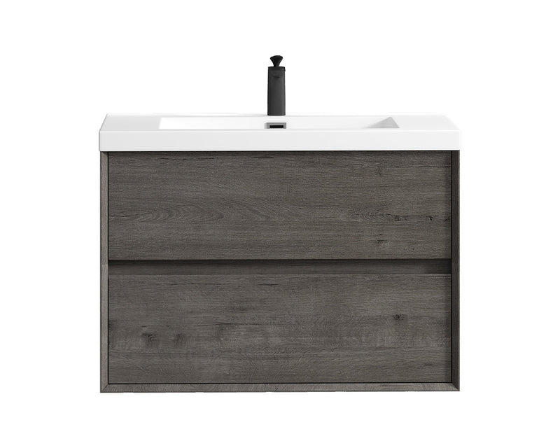 Kingdee 24"-84" Wall Mounted Vanity with Reinforced Acrylic Sink