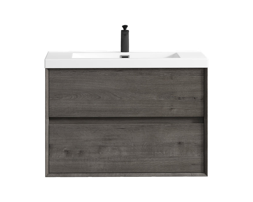 Kingdee 24"-84" Wall Mounted Vanity with Reinforced Acrylic Sink