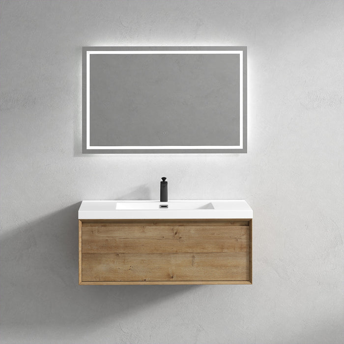 Bella 42" Floating Vanity in White Oak with Acrylic Double Sink - Better Vanity