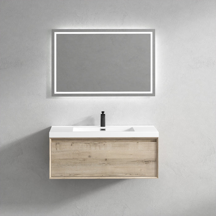Bella 42" Floating Vanity in Light Oak with Acrylic Double Sink - Better Vanity