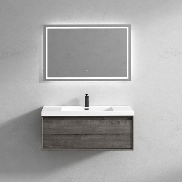 Bella 42" Floating Vanity in Smoke Oak with Acrylic Double Sink - Better Vanity