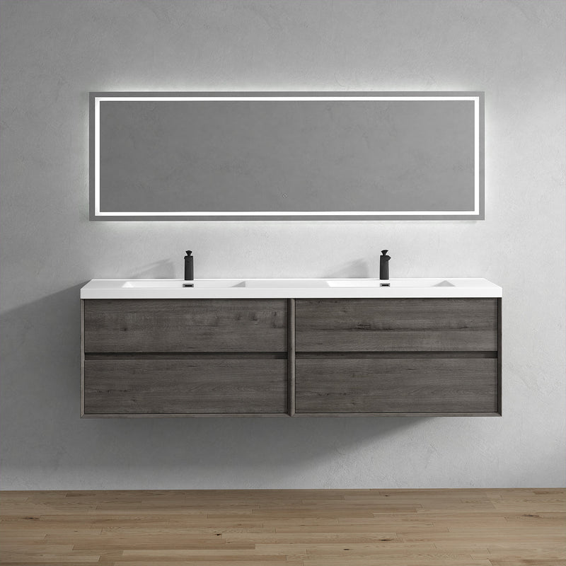 Kingdee 24"-84" Wall Mounted Vanity with Reinforced Acrylic Sink (image 2)