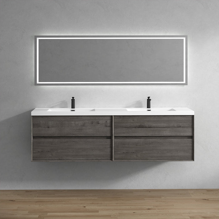 Kingdee 24"-84" Wall Mounted Vanity with Reinforced Acrylic Sink