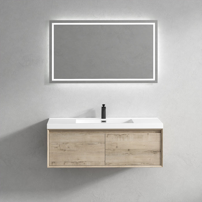 Bella 48" Floating Vanity in Light Oak with Acrylic Double Sink - Better Vanity