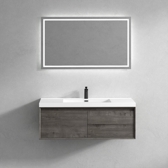 Bella 48" Floating Vanity in Smoke Oak with Acrylic Double Sink - Better Vanity