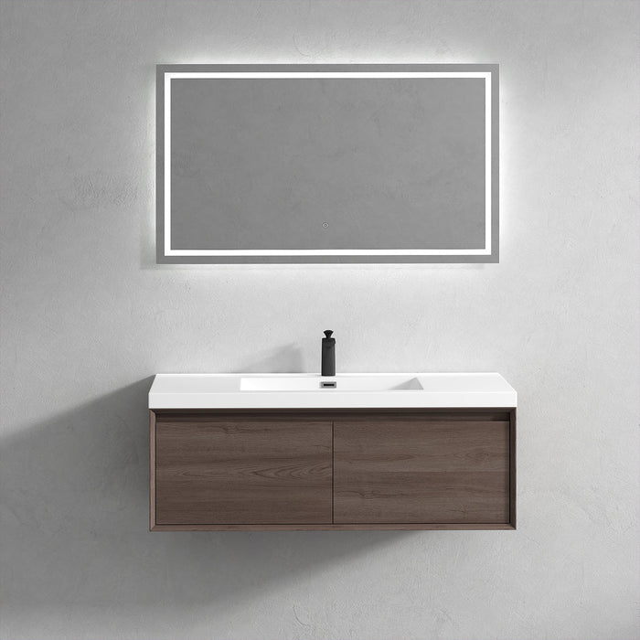 Bella 48" Floating Vanity in Red Oak with Acrylic Double Sink - Better Vanity