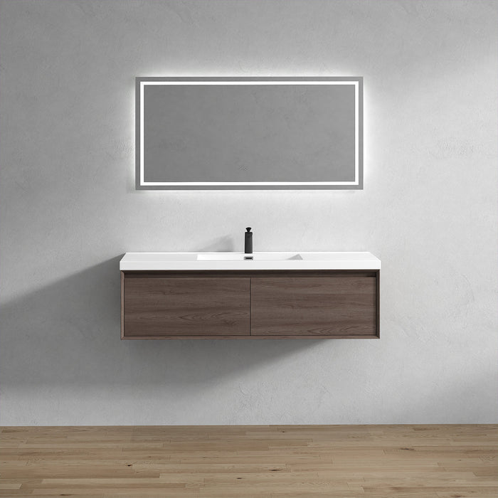 Bella 60" Floating Vanity in Red Oak with Acrylic Single Sink - Better Vanity