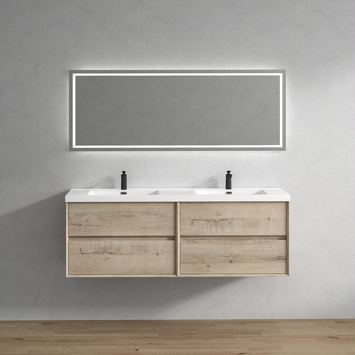 Kingdee 24"-84" Wall Mounted Vanity with Reinforced Acrylic Sink