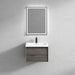 Bella 24" Floating Vanity with Single Reinforced Acrylic Sink Top in Smoke Oak - Better Vanity