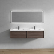 Bella 72" Floating Vanity in Red Oak with Acrylic Double Sink - Better Vanity