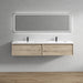 Bella 84" Floating Vanity in Light Oak with Acrylic Double Sink - Better Vanity
