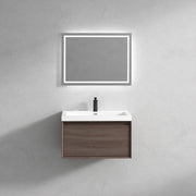 Bella 30" Floating Vanity with Single Reinforced Acrylic Sink Top in Red Oak - Better Vanity