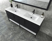Matthew 24"-72" Glossy White Freestanding Vanity with Reinforced Acrylic Sinks (image 7)
