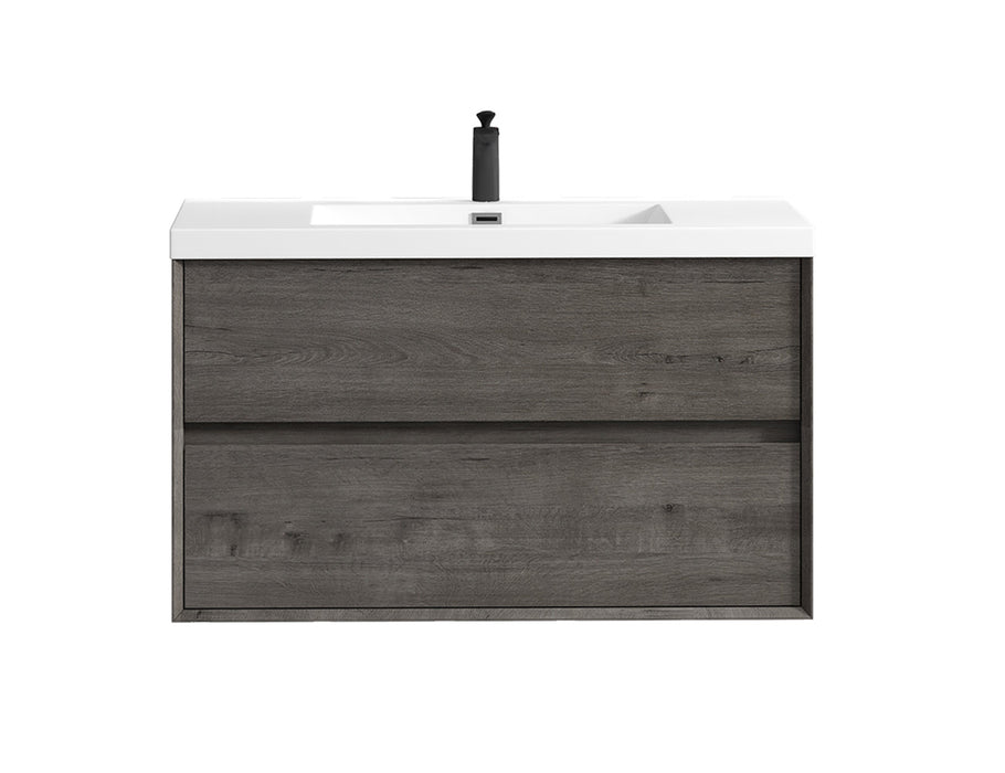 Kingdee 24"-84" Wall Mounted Vanity with Reinforced Acrylic Sink