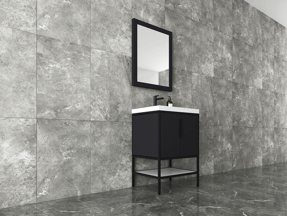 Matthew 24"-72" Glossy White Freestanding Vanity with Reinforced Acrylic Sinks