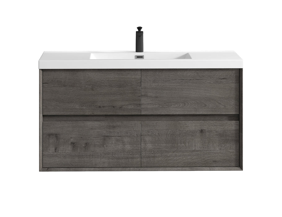 Kingdee 24"-84" Wall Mounted Vanity with Reinforced Acrylic Sink