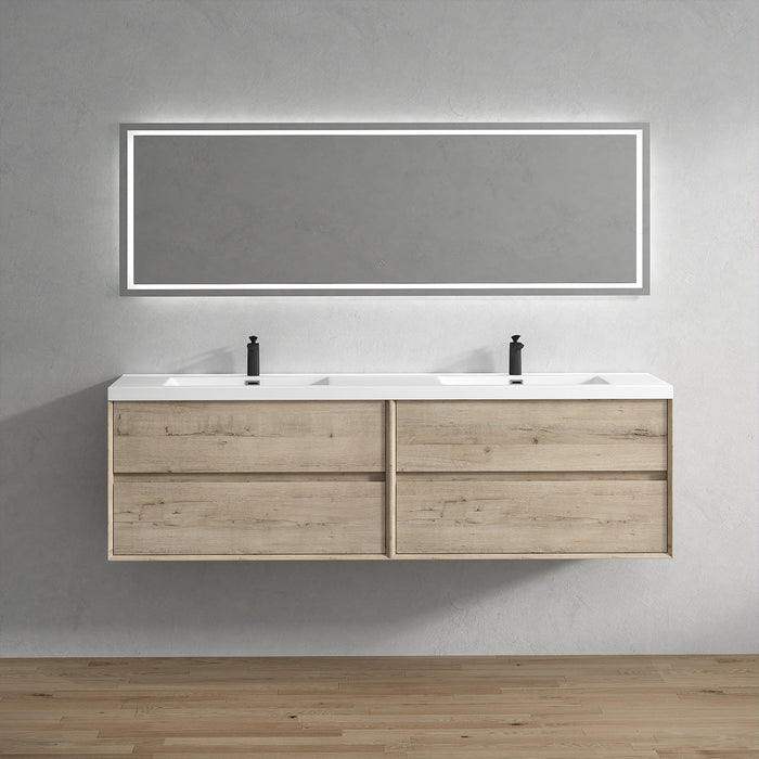 Kingdee 24"-84" Wall Mounted Vanity with Reinforced Acrylic Sink