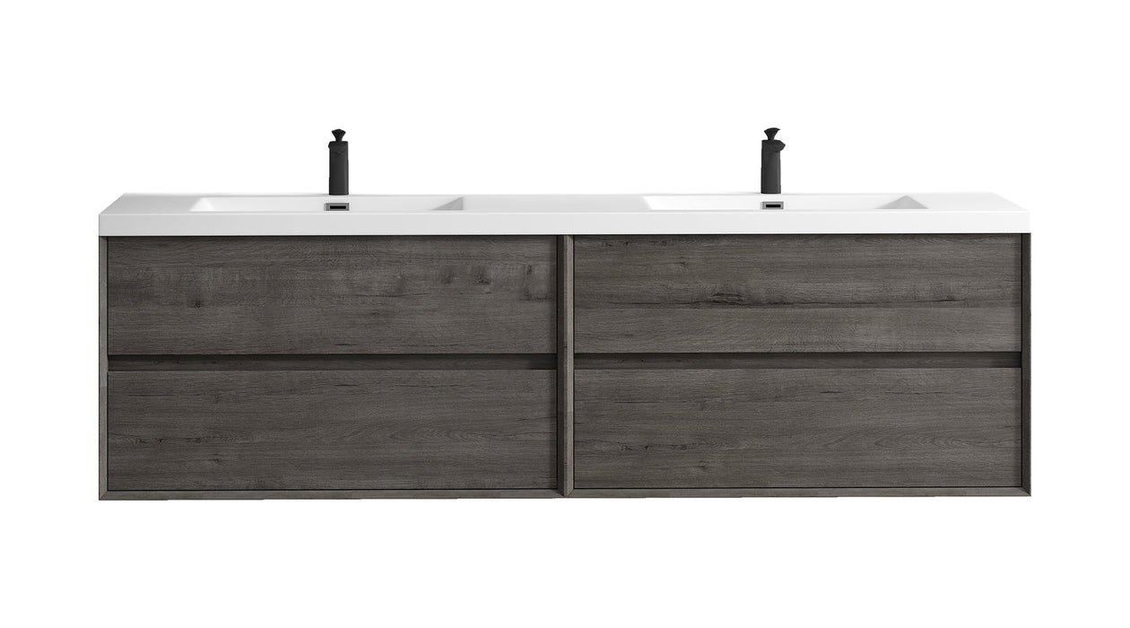 Kingdee 24"-84" Wall Mounted Vanity with Reinforced Acrylic Sink