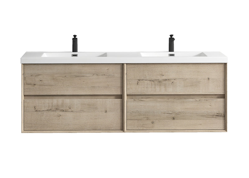 Kingdee 24"-84" Wall Mounted Vanity with Reinforced Acrylic Sink