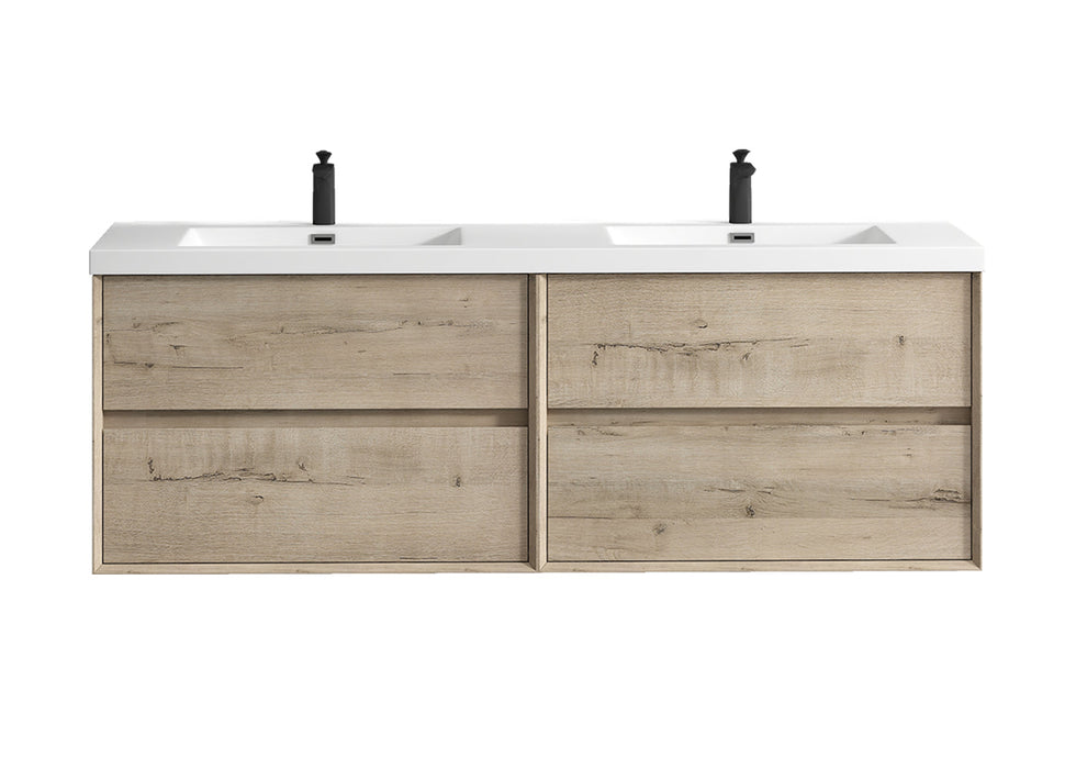 Kingdee 24"-84" Wall Mounted Vanity with Reinforced Acrylic Sink