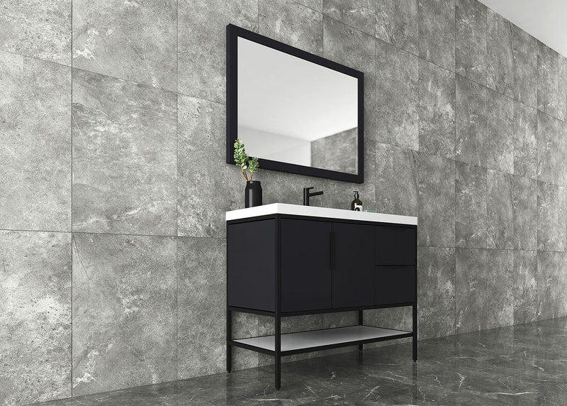 Matthew 24"-72" Glossy White Freestanding Vanity with Reinforced Acrylic Sinks