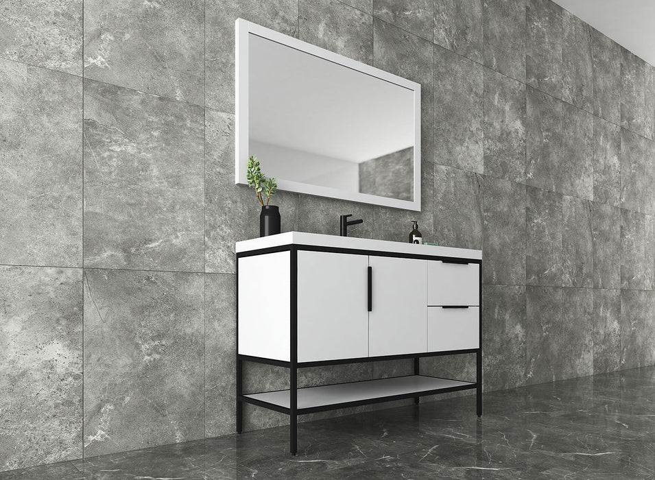 Matthew 24"-72" Glossy White Freestanding Vanity with Reinforced Acrylic Sinks