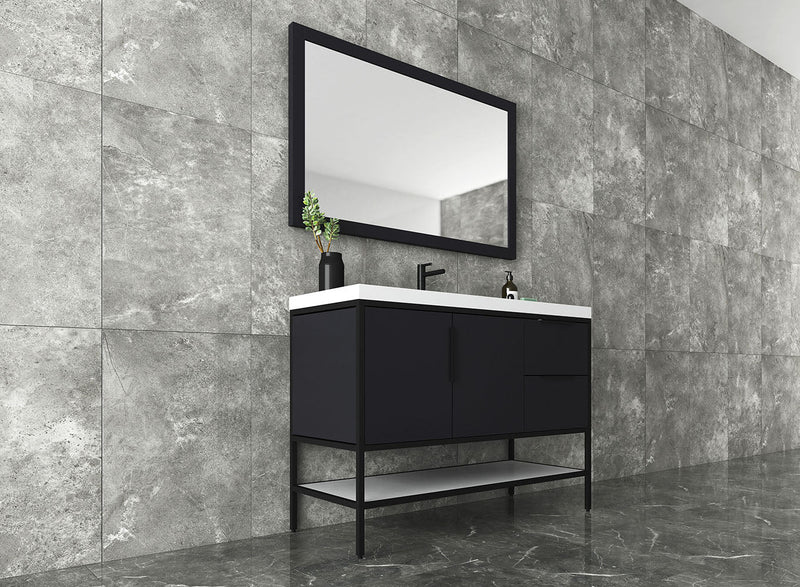 Matthew 24"-72" Glossy White Freestanding Vanity with Reinforced Acrylic Sinks
