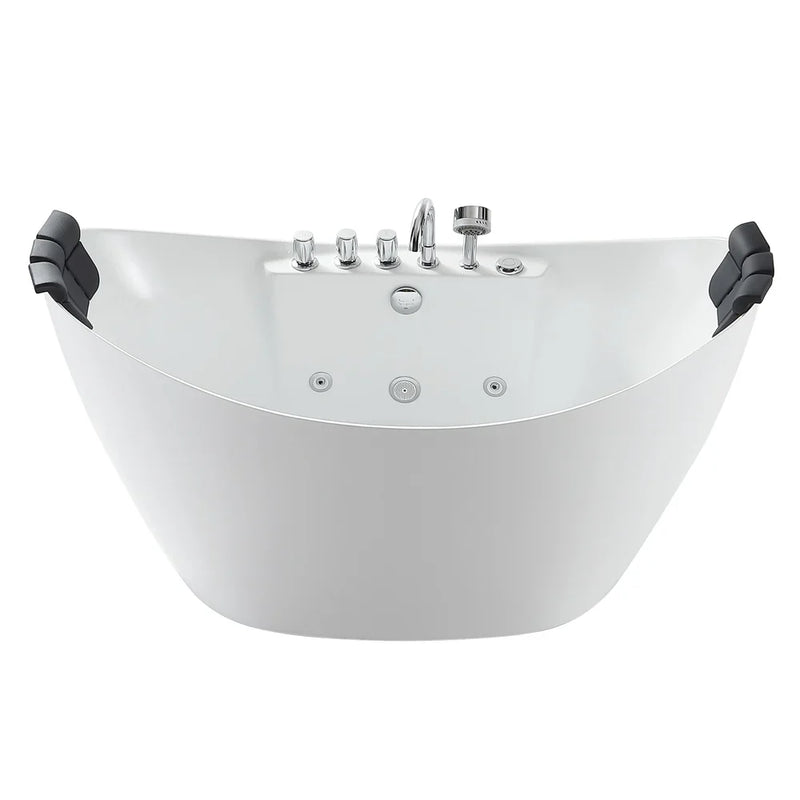 Empava 59" Freestanding Whirlpool Bathtub with Center Drain | EMPV-59AIS11