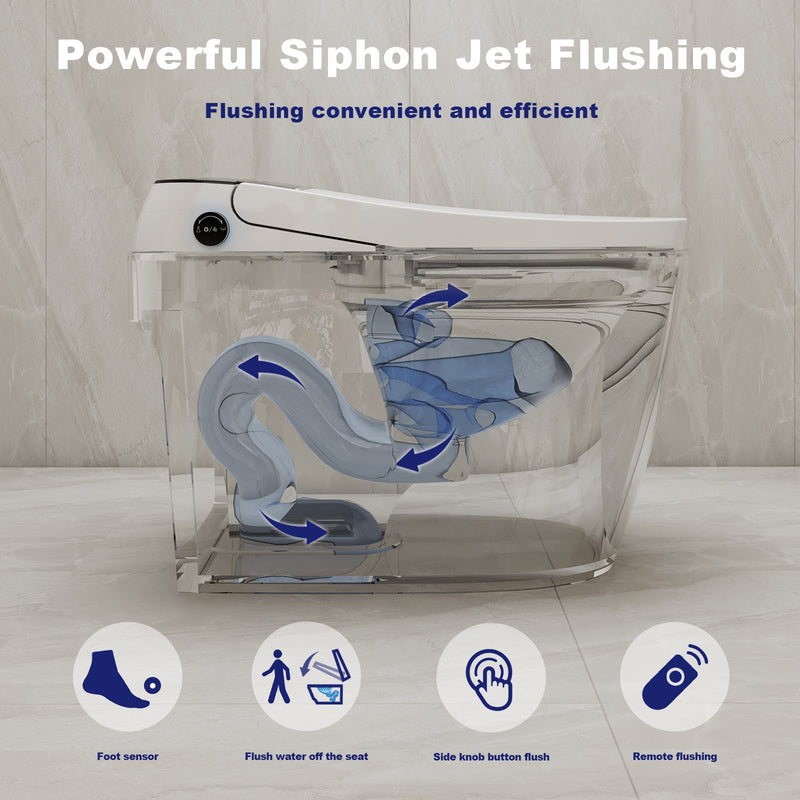 T105 White Smart Toilet with LED Screen & Bidet