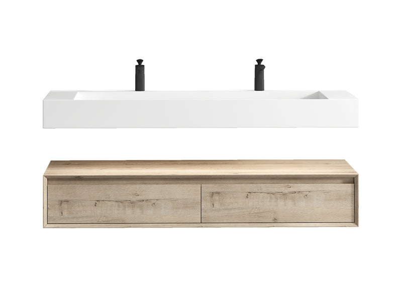 Alysa 24"-84" Floating Vanity with Reinforced Acrylic Sink