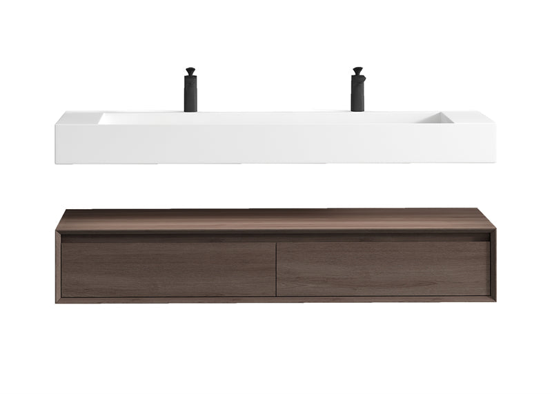 Alysa 24"-84" Floating Vanity with Reinforced Acrylic Sink