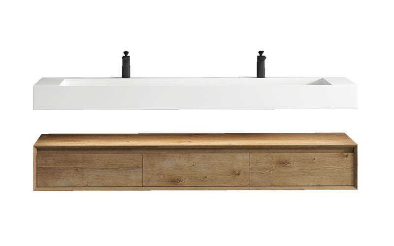 Alysa 24"-84" Floating Vanity with Reinforced Acrylic Sink