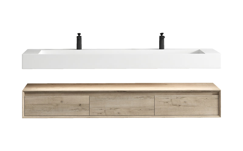 Alysa 24"-84" Floating Vanity with Reinforced Acrylic Sink