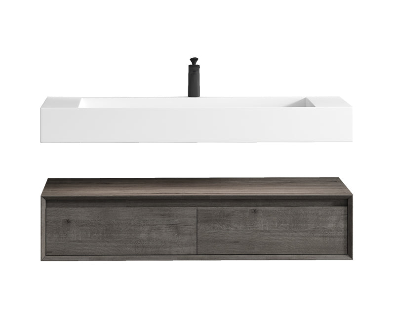 Alysa 24"-84" Floating Vanity with Reinforced Acrylic Sink