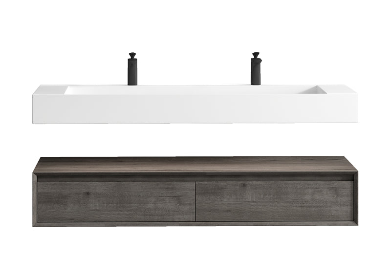 Alysa 24"-84" Floating Vanity with Reinforced Acrylic Sink