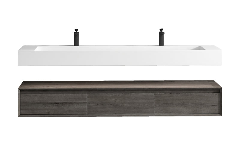 Alysa 24"-84" Floating Vanity with Reinforced Acrylic Sink