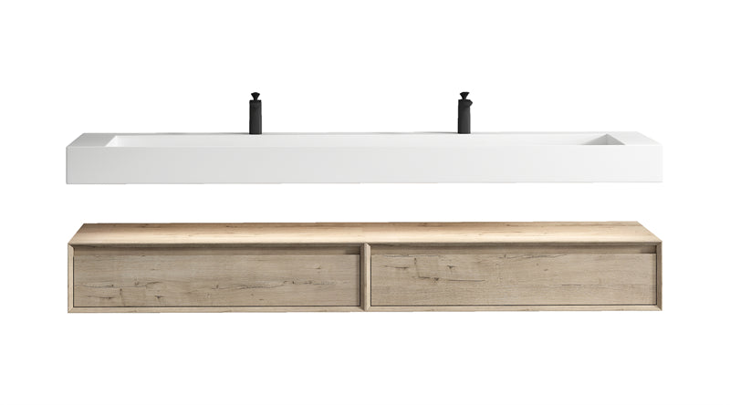 Alysa 24"-84" Floating Vanity with Reinforced Acrylic Sink