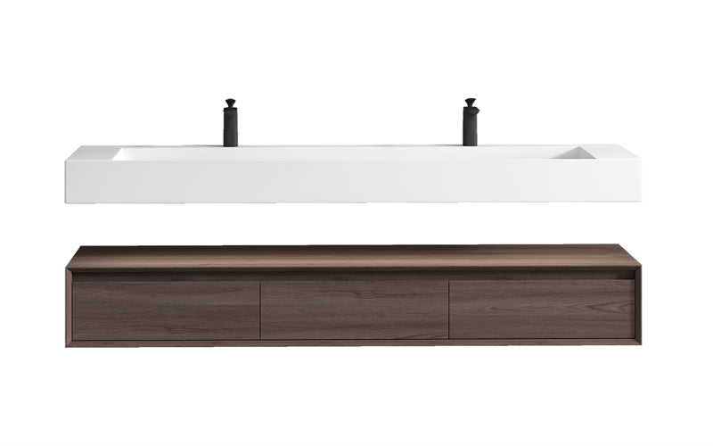 Alysa 24"-84" Floating Vanity with Reinforced Acrylic Sink