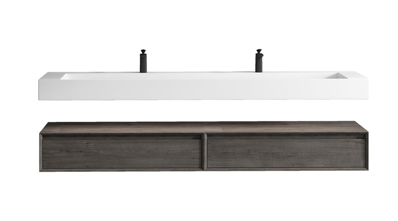 Alysa 24"-84" Floating Vanity with Reinforced Acrylic Sink