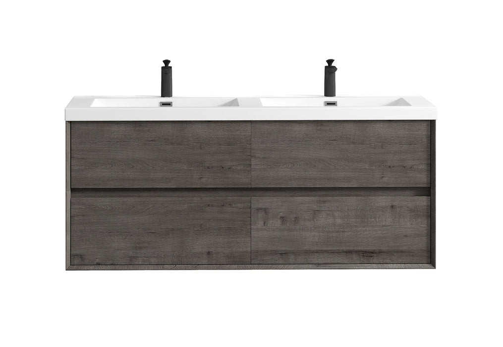 Kingdee 24"-84" Wall Mounted Vanity with Reinforced Acrylic Sink