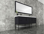 Matthew 24"-72" Glossy White Freestanding Vanity with Reinforced Acrylic Sinks (image 6)