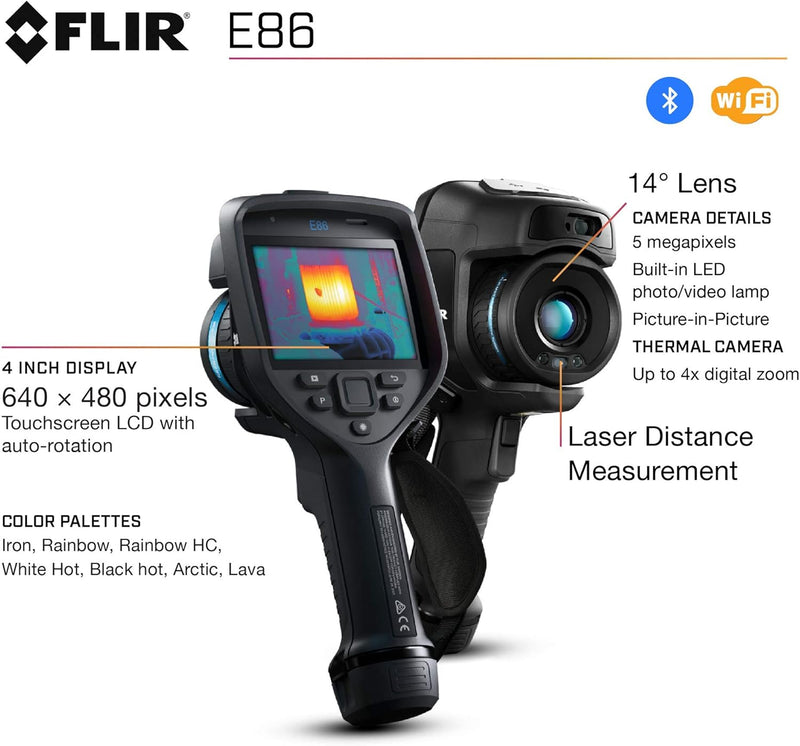 FLIR E86 Advanced Thermal Imaging Camera with Dual FOV Lenses, MSX, UltraMax, and Thermal Studio Pro, 464 x 348, 30 Hz (image 6)