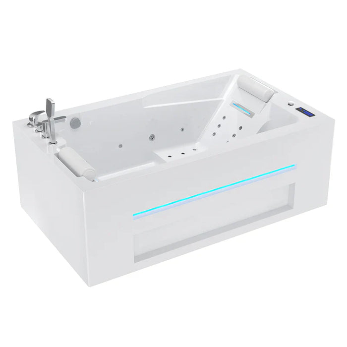Empava 71" Alcove Massage 2-Person LED Tub with Left Drain | EMPV-71JT802