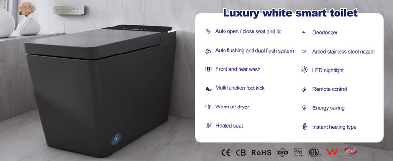 T2605 Matte Gray Smart Toilet with LED Screen & Bidet (image 2)