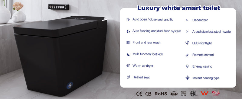 T2605 Matte Black Smart Toilet with LED Screen & Bidet (image 2)