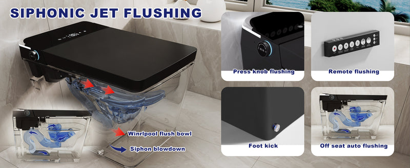 T2605 Matte Black Smart Toilet with LED Screen & Bidet (image 3)