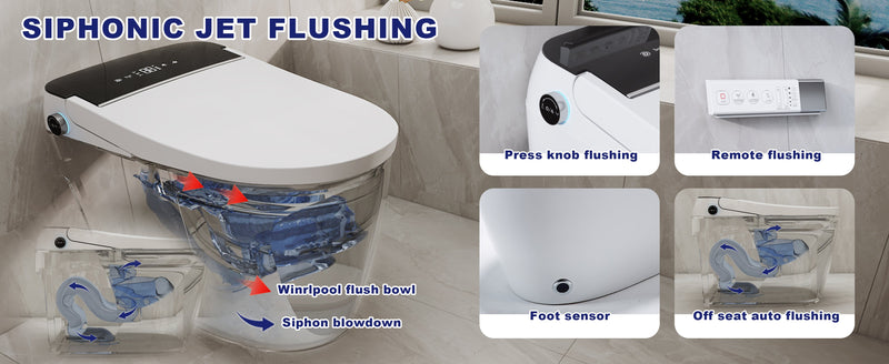 T105 White Smart Toilet with LED Screen & Bidet (image 3)